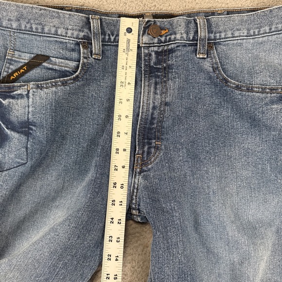ARIAT REBAR M4 Jeans Mens 38x32 Relaxed Boot Cut Stone Wash - Picture 6 of 12